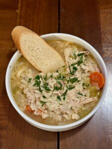 Bowl of Chicken and Rice Soup