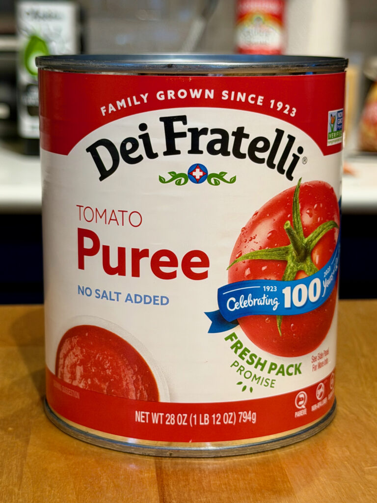 Can of No Salt Added Tomato Puree